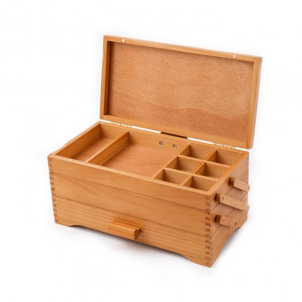 Milward Näh-Bastelkasten Holz (aufklappbar/ 35 x 18 x 18 cm)