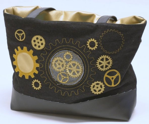 Nähwelt Flach Stickmuster USB "Tasche am Zahn der Zeit" (6 Stickmuster)