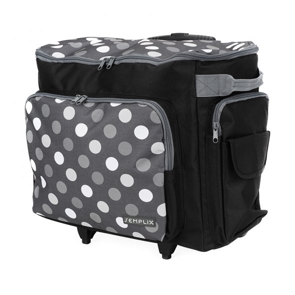 Semplix Nähmaschinentrolley Polka Dots anthrazit/grau