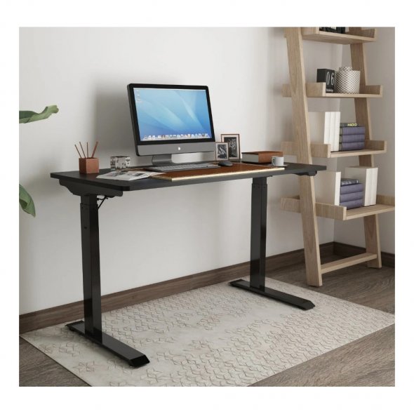 Semplix Hobby- und Arbeitstisch, Nähtisch elektrisch höhenverstellbar (schwarz/ schwarz)