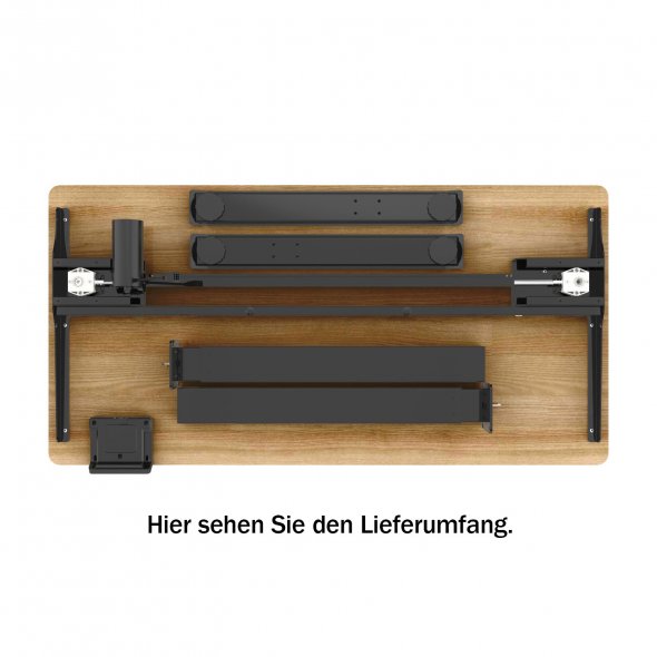 Semplix Hobby- und Arbeitstisch, Nähtisch elektrisch höhenverstellbar (schwarz/ Eiche-Design)