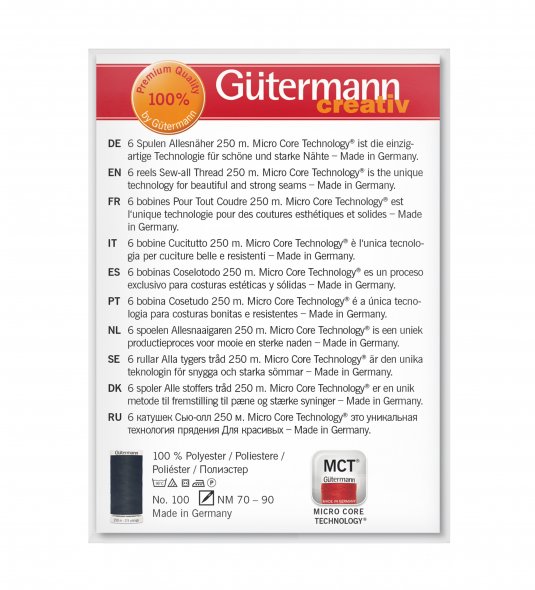 Gütermann Nähfaden-Set 734000-6 Allesnäher (6 Spulen/ 250 m)