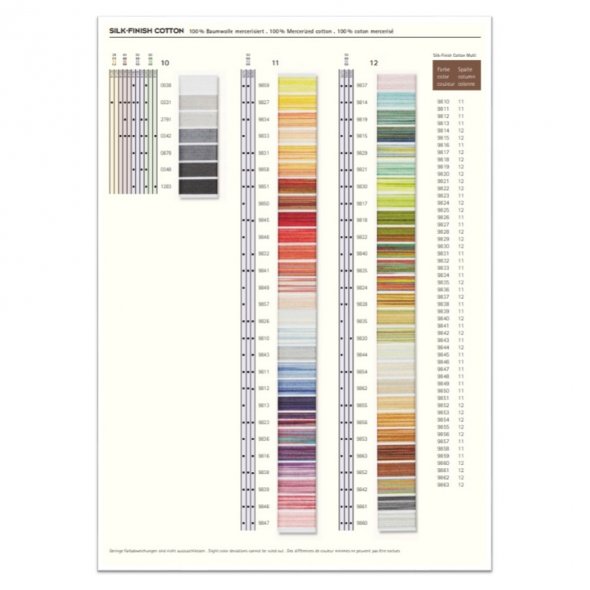 Amann Mettler Silk-Finish Cotton Farbkarte (gewickelt/ echte Fäden)