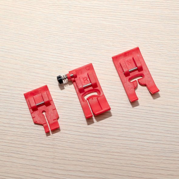 Klassé Ultra T Antihaft-Nähfuß-Set (3 Nähfüße/ rot)