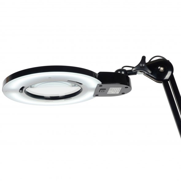 Semplix LED Lupen-Tischlampe schwarz (60 PCS LED/ 3D Linse/ dimmbar/ Tischklemme)