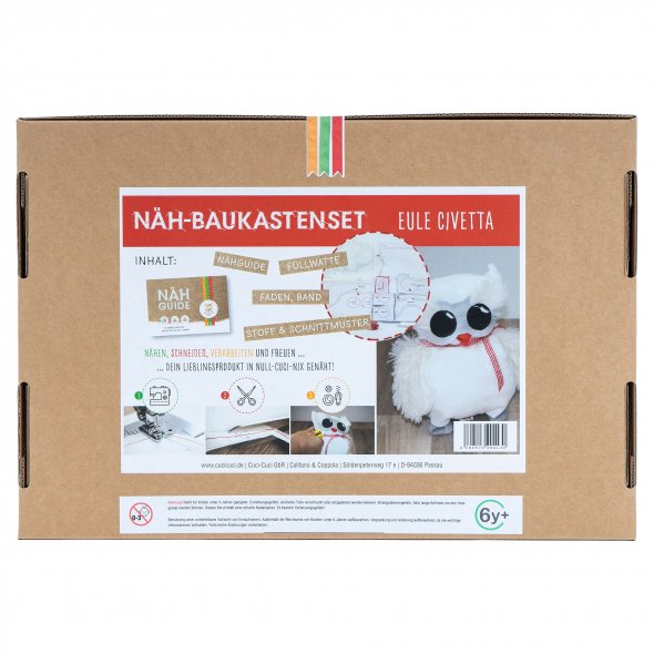 cuci cuci Eule "Civetta" Nähset für Näh-Anfänger und Kinder