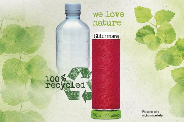 Gütermann rPet Allesnäher Nähfaden-Set + 3 Labels (8 Farben/ 100 m)