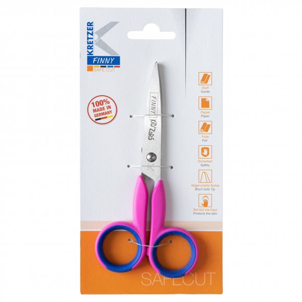 Kretzer FINNY SAFECUT KID`ZORS Kinderschere (13 cm 5"/ versch. Farben)
