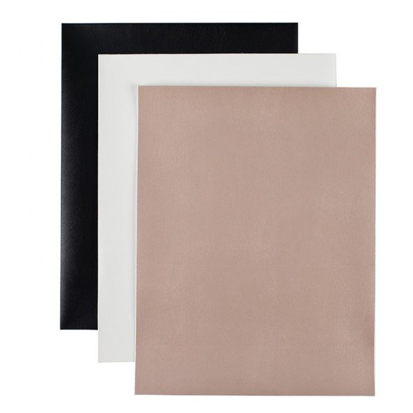 Silhouette Kunstlederbögen (3 Bögen/ schwarz/ creme/ gold)