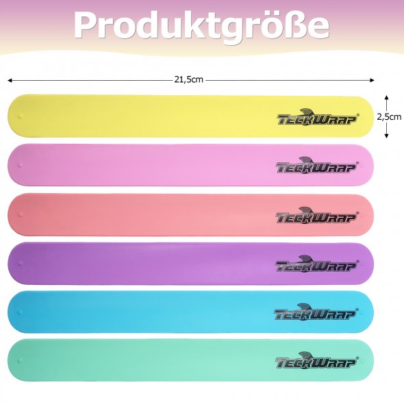 Silicone Slap Bracelets - Silikonbänder für Vinylrollen (6 Bänder)