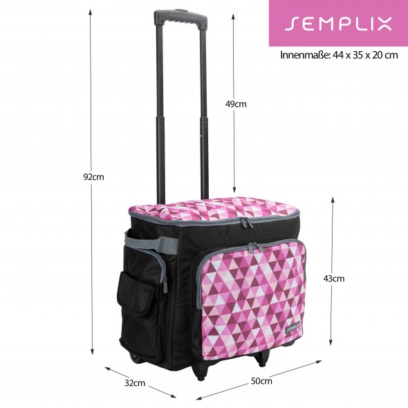 Semplix Nähmaschinentrolley Diamond Crystal (beere/rosa)
