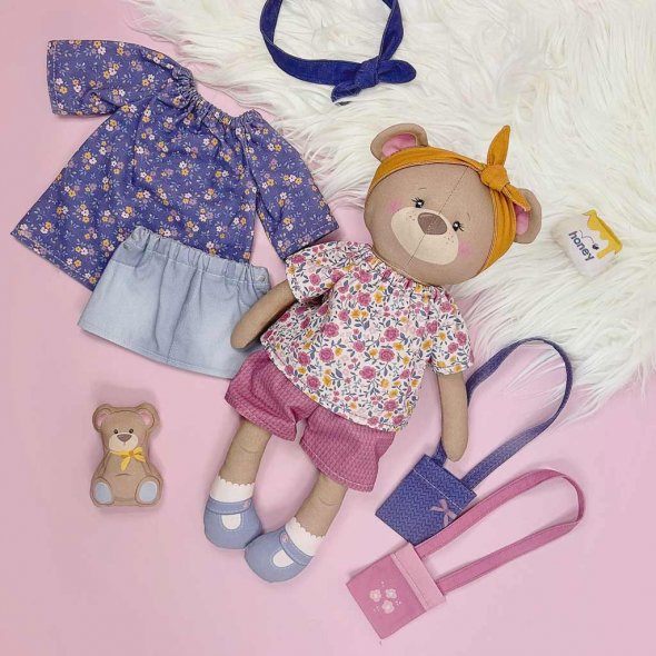 Kullaloo Cut & Sew Panel "DRESS ME BESTIE" BETSY BÄR (80  x155 cm)
