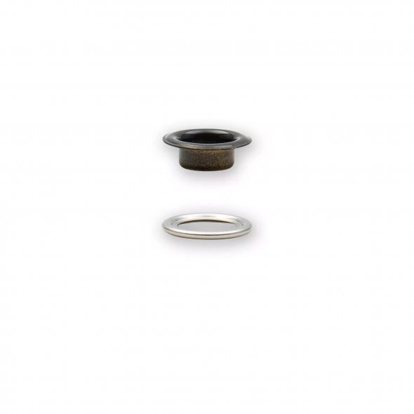 Prym Ösen mit Scheiben (11 mm/ schwarz-silberfarbig/ 20 St.)