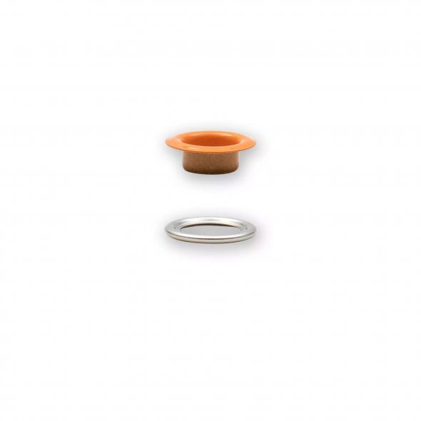 Prym Ösen mit Scheiben (11 mm/ orange-silberfarbig/ 20 St.)