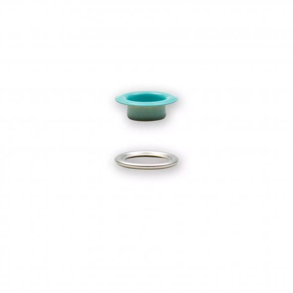 Prym Ösen mit Scheiben (11 mm/ mint-silberfarbig/ 20 St.)