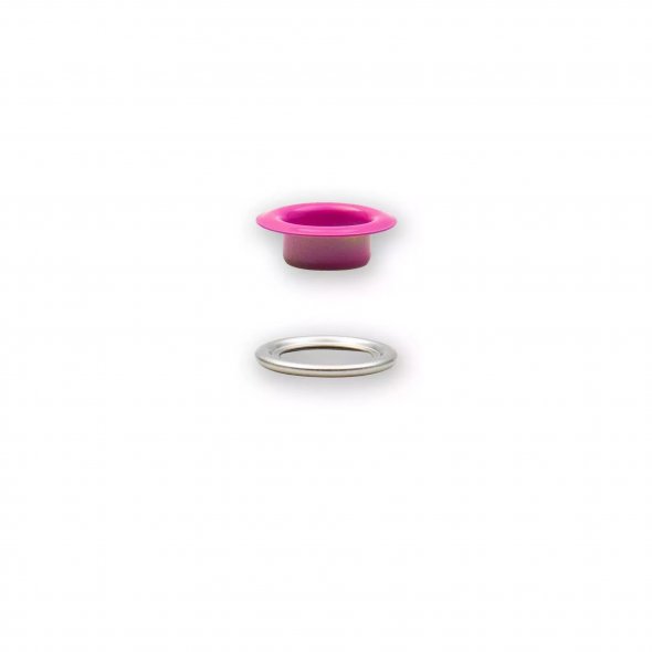Prym Ösen mit Scheiben (11 mm/ pink-silberfarbig/ 20 St.)