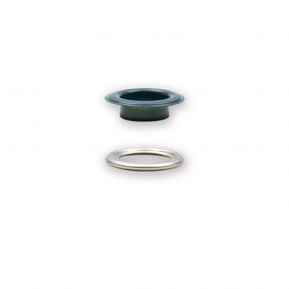 Prym Ösen mit Scheiben (14 mm/ marine-silberfarbig/ 15 St.)