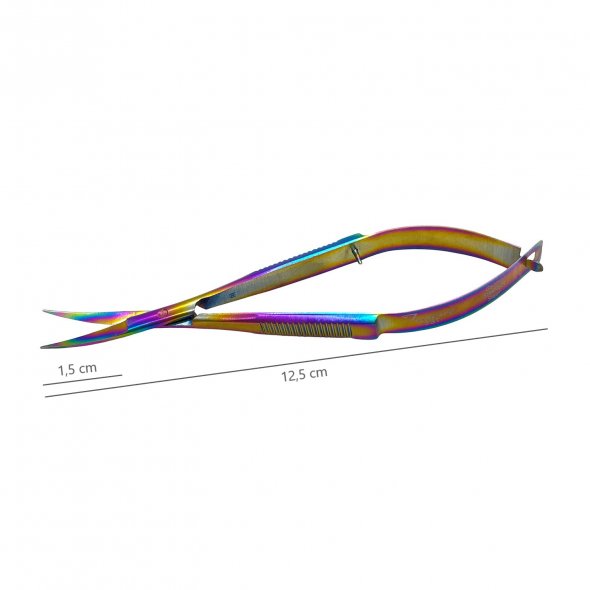 Famore Pinzettenschere (regenbogenfarben / Titan-Beschichtung)