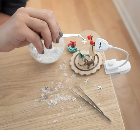 Vivilux LED Lupen-Lampe mit Wechselkopf für Handarbeiten und Nähen