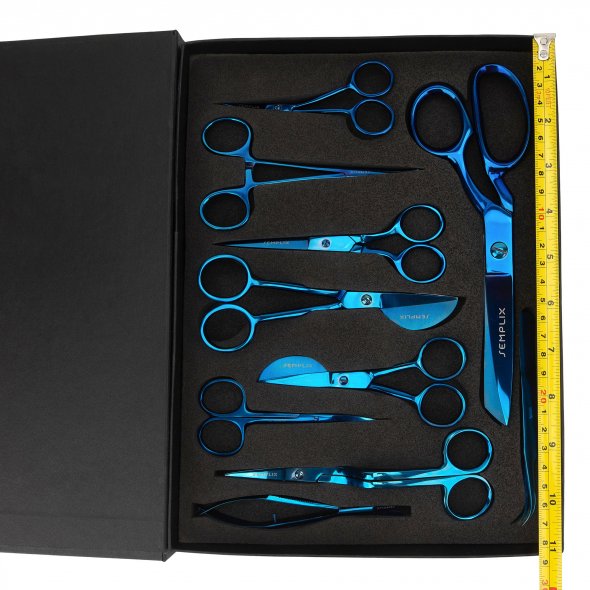 Semplix Scheren-Set (blau / 10-teilig / mit Geschenkbox)