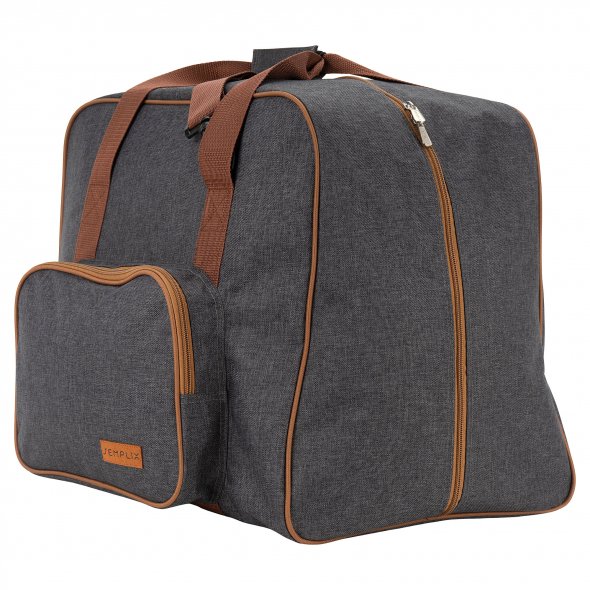 Semplix Overlocktasche anthrazit/braun (44 x 38 x 33 cm)