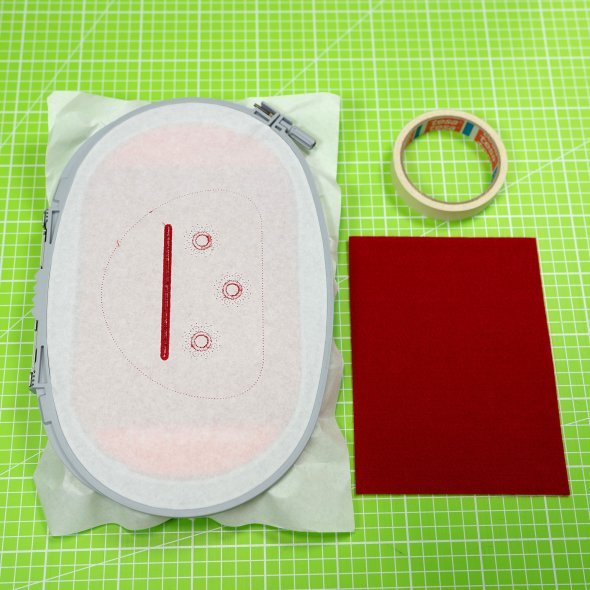 Erweiterung Unterlage für Bernina Stickrahmen auf 145x255 mm (rot)