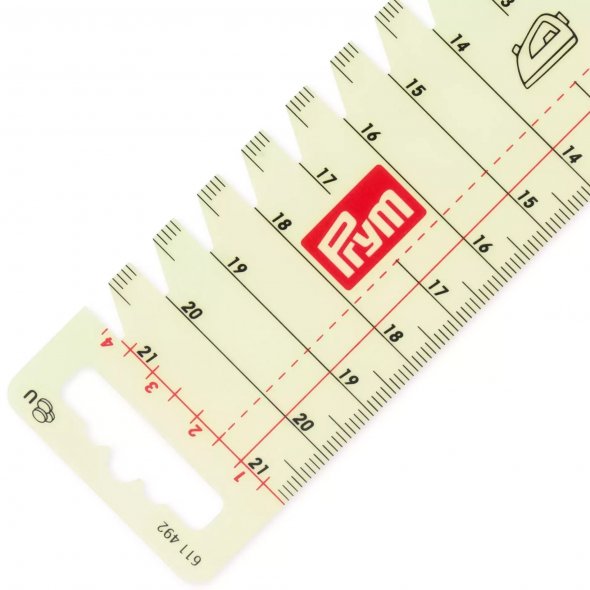 Prym Bügelhandmaß (transparent, 4,5 x 21 cm Skala)