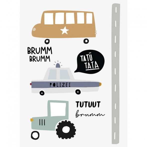 Paul und Clara Bügelbild A6 Tut Tut Fahrzeuge