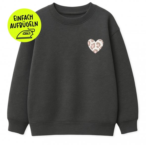 Paul und Clara Iron-On Flock-Patch Herz zum Aufbügeln