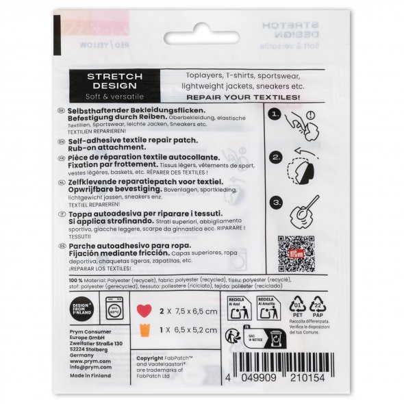 Prym Rub-On Patch STRETCHDESIGN (3 Stück / verschiedene Motive) Krone Herz