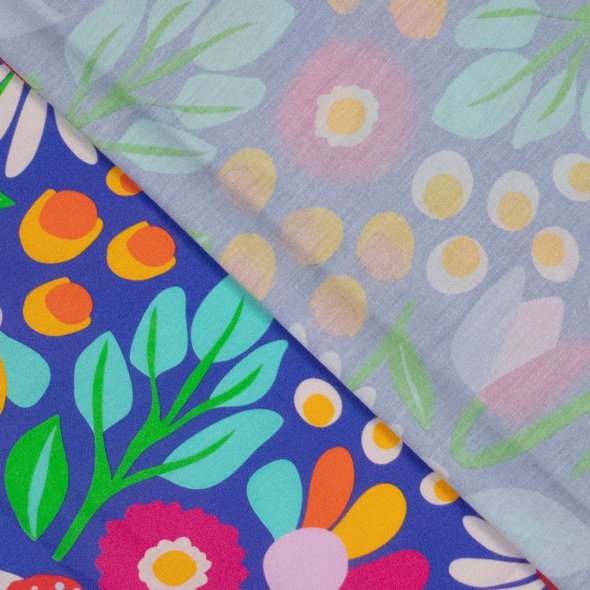 Baumwoll-Stoff Popeline Bunte Blumen by Karina+Kind