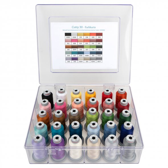Nähwelt Flach Cotty 30 Acryl-Garnbox (gefüllt mit 30 Farben / 500 m)
