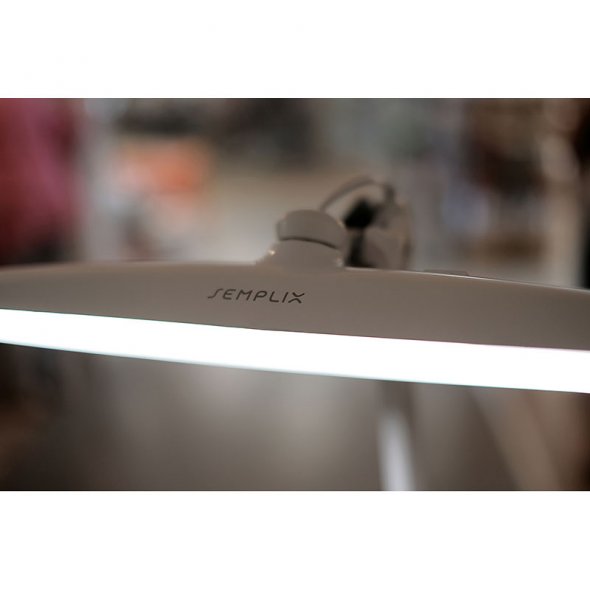 Semplix LED Arbeitslampe Stehlampe weiß (182 LED/ dimmbar/ inkl. Standfuß m. Rollen/ Tischklemme)