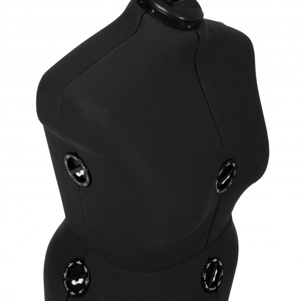 Schneiderpuppe/ Schneiderbüste DIANA "D" XL schwarz mit Rollen (verstellbar)