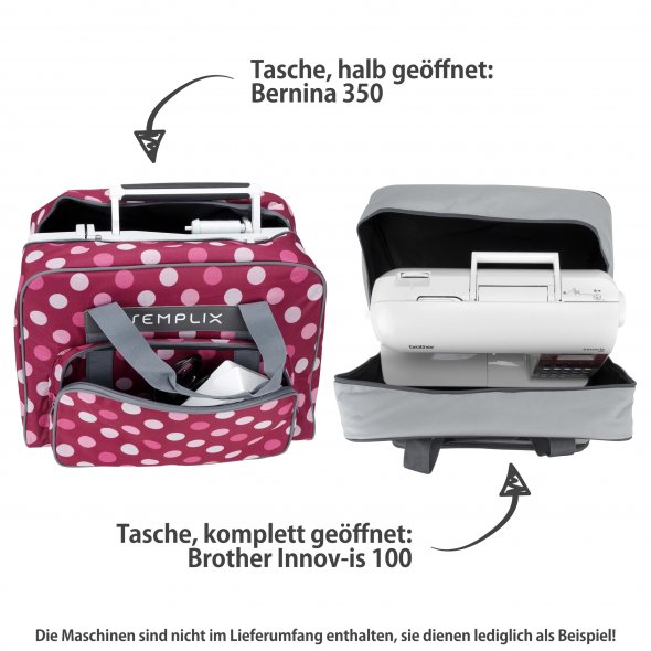 Semplix Nähmaschinentasche Polka Dots (beere/rosa)