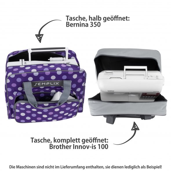 Semplix Nähmaschinentasche Polka Dots (lila/flieder)
