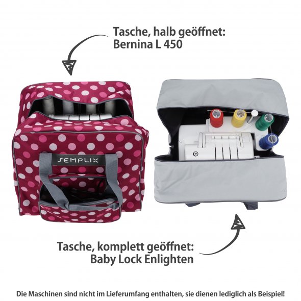 Semplix Overlocktasche-Coverlocktasche Polka Dots (beere/rosa)
