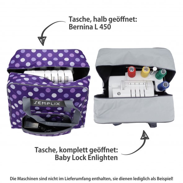 Semplix Overlocktasche-Coverlocktasche Polka Dots (lila/flieder)