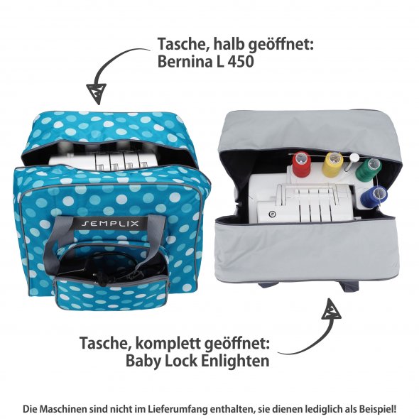 Semplix Overlocktasche-Coverlocktasche Polka Dots (petrol/türkis)
