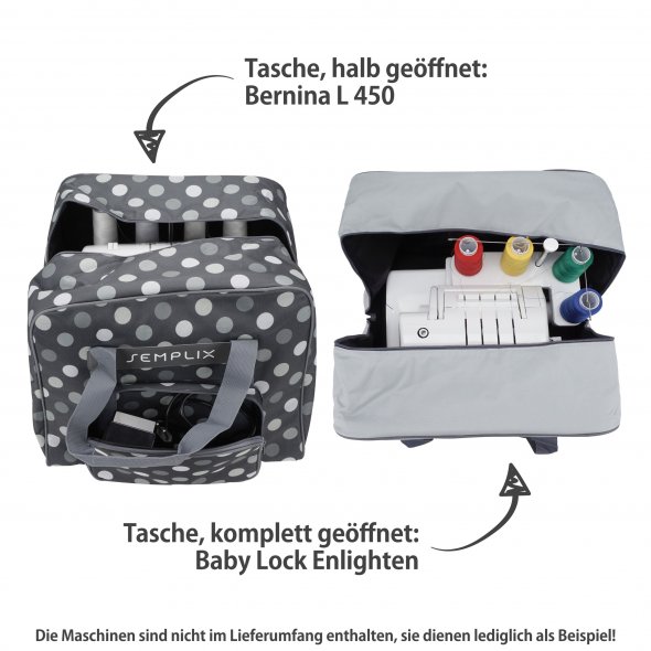 Semplix Overlocktasche-Coverlocktasche Polka Dots (anthrazit/grau)