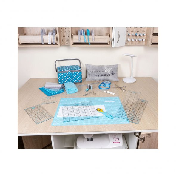 Semplix Rollschneider Maxi mit 3 Klingen (45 mm/ Gerade/ Wellen/ Zacken/ blau)