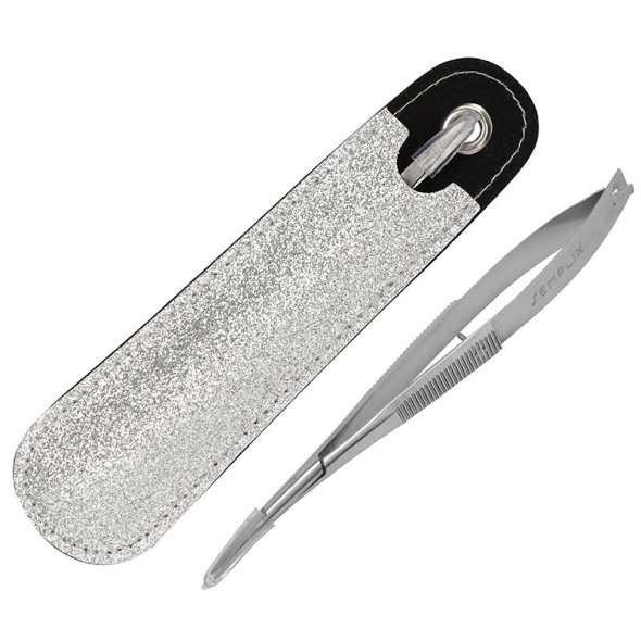 Semplix Pinzettenschere mit Etui (gebogen / 12 cm)