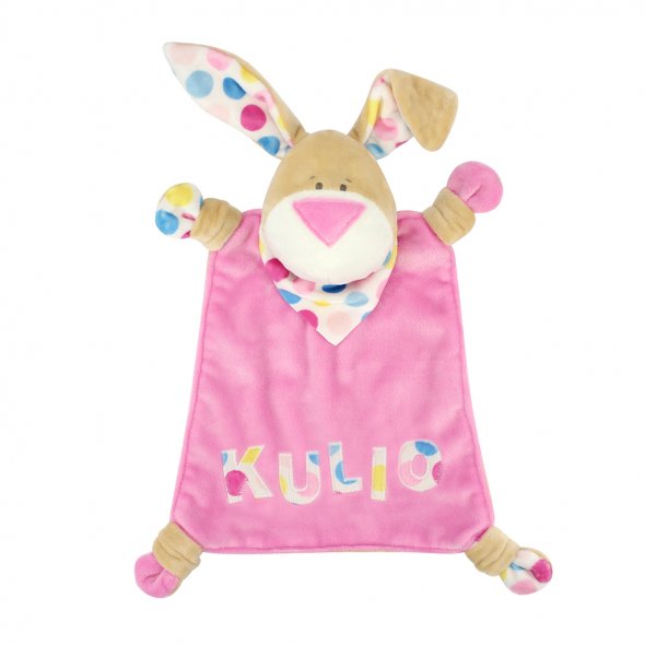 Kullaloo Materialset Schnuffeltuch Hase Kulio (beige/ rosa/ gepunktet)