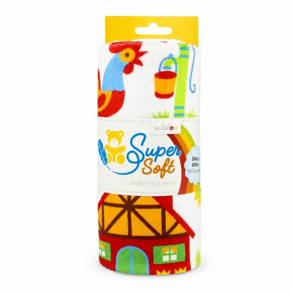 Kullaloo SuperSoft Plüsch SHORTY Prints (Bauernhof/ 0,75 m x 1 m)
