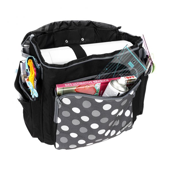 Semplix Nähmaschinentrolley Polka Dots anthrazit/grau