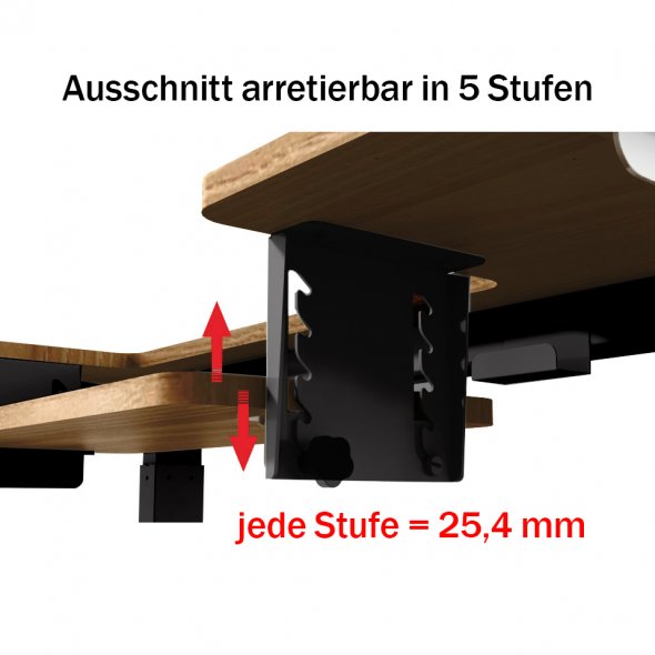 Semplix Hobby- und Nähtisch elektrisch höhenverstellbar mit Ausschnitt (schwarz/ Eiche-Design)