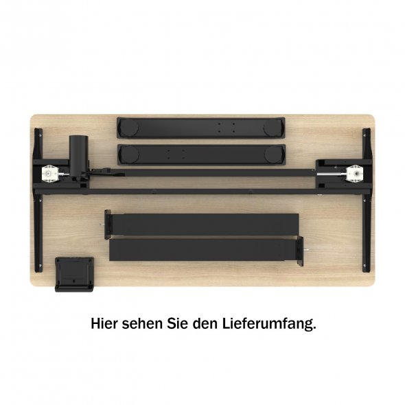 Semplix Hobby- und Arbeitstisch, Nähtisch elektrisch höhenverstellbar (schwarz/ schwarz)