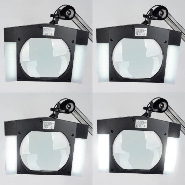 Semplix LED Lupen-Lampe 3D schwarz (Linse 189 mm x 157 mm/ Tischklemme)