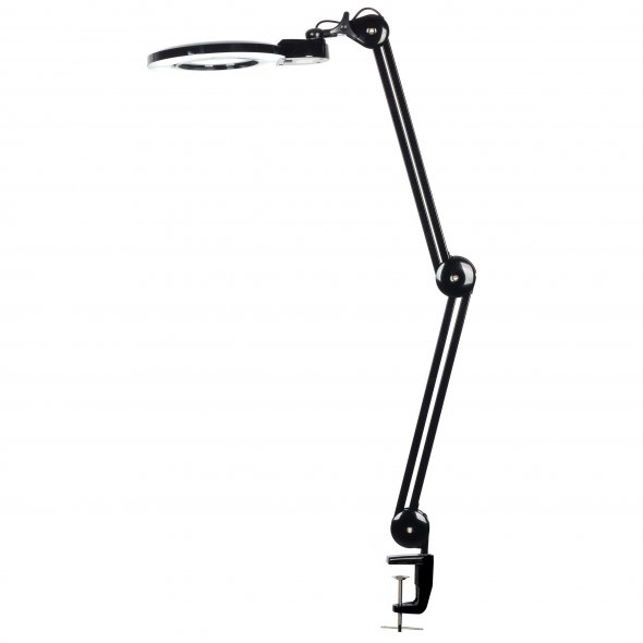 Semplix LED Lupen-Tischlampe schwarz (60 PCS LED/ 3D Linse/ dimmbar/ Tischklemme)