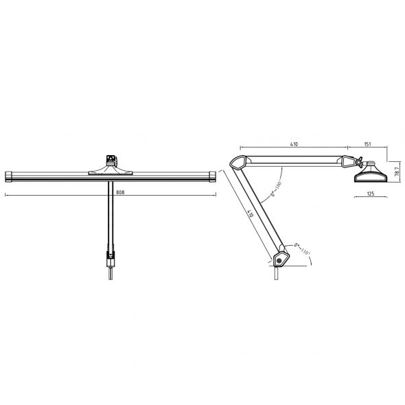 Semplix LED Arbeits-Tischlampe silber (684 LED/ dimmbar/ Tischklemme)